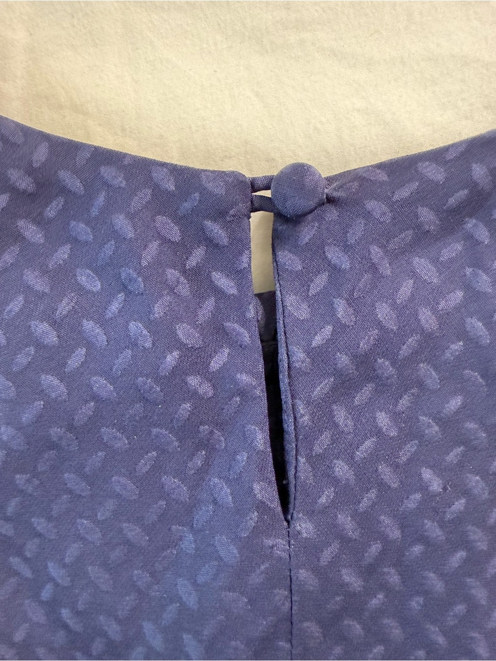 Shoshanna Silk Navy Petal Collar Jacquard Blouse Medium - Picture 8 of 12